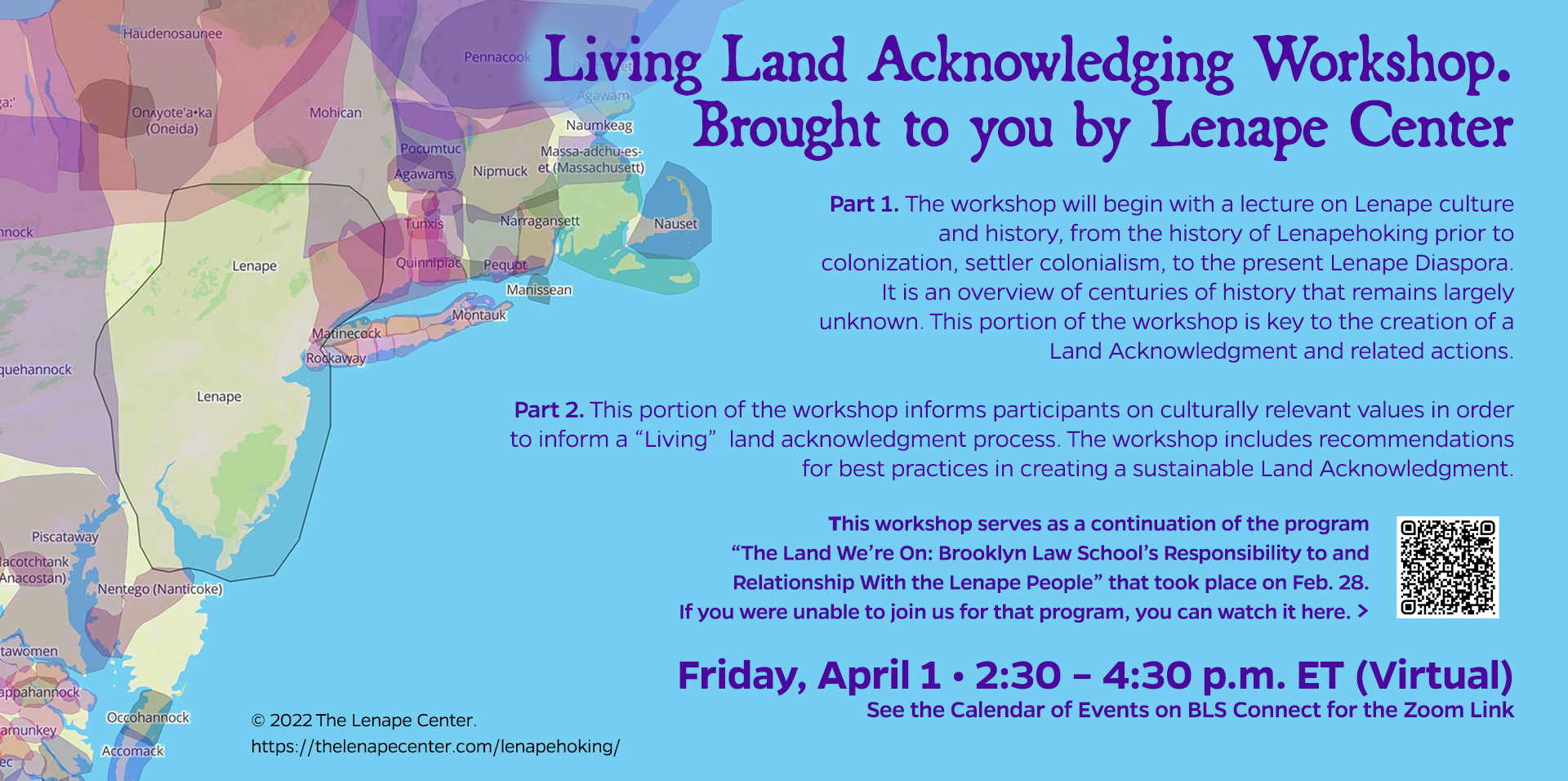 Poster for Living Land Acknowledging Workshop